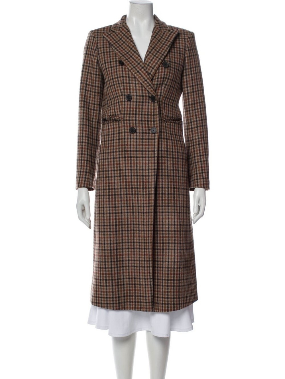 NWOT Sandro Colere Check Wool Blend Coat